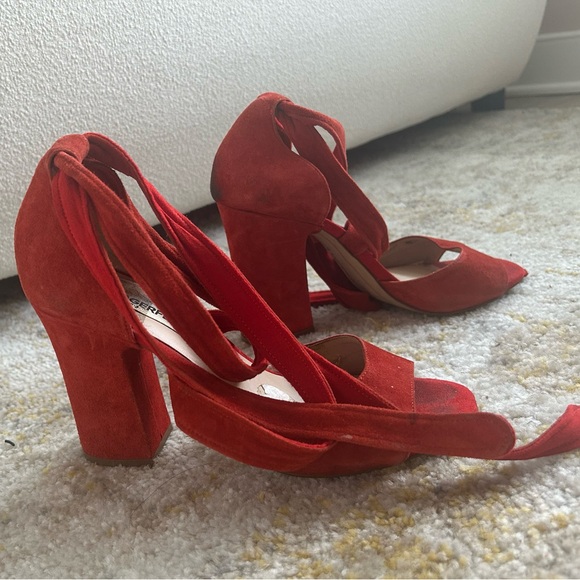 Red Karl lagerfeld tie up sandals - Picture 4 of 12